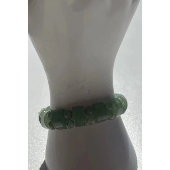 Vintage Green Jade Aventurine Multi Beads Beaded Bracelet Women’s Sz 7 - Picture 9 of 13